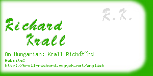 richard krall business card